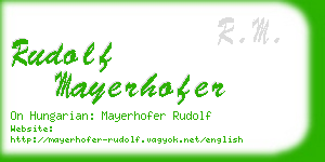 rudolf mayerhofer business card